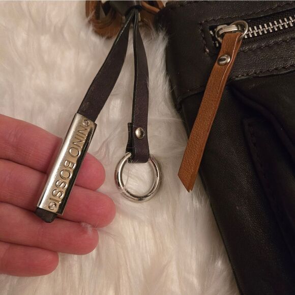 Nino Bossl leather crossbody bag brown and tan - Picture 7 of 8